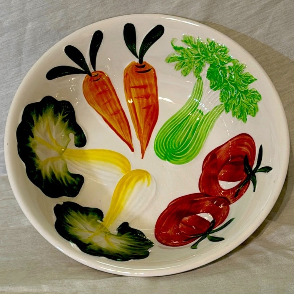 VTG Ceramic Porcelain Vegetable Salad Soup 10" Serving Bowl Japan Hand Painted - Picture 2 of 4